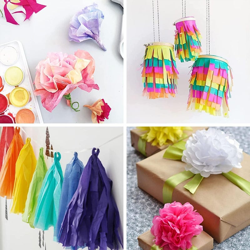 Simetufy 360 Sheets 36 Multicolor Tissue Paper for Gift Bags, 11.5" x 8" Small Gift Wrapping Decorative, Art Rainbow Tissue Paper Bulk for Crafts Floral Birthday Party Festival Flower Pom Pom - Image 5